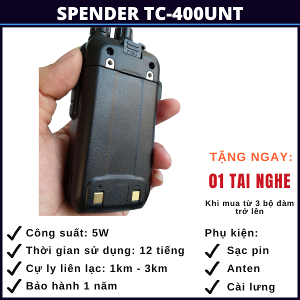 bộ đàm cầm tay spender tc-400unt bo-dam-cam-tay-spender-tc-400unt