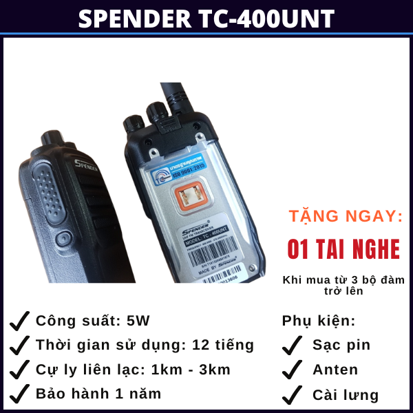 giá bộ đàm spender tc-400unt gia-bo-dam-spender-tc-400unt
