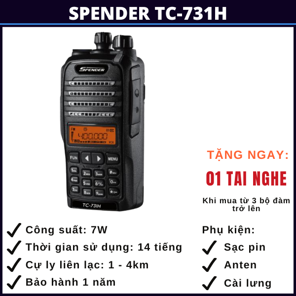 bộ đàm spender tc-731h bo-dam-spender-tc-731h