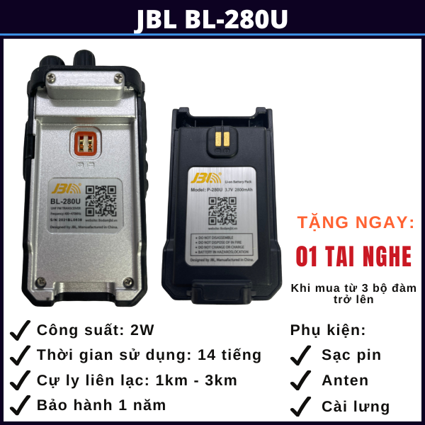 bộ đàm cầm tay jbl bl-280u bo-dam-cam-tay-jbl-bl-280u