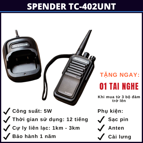 bộ đàm cầm tay spender tc-402unt bo-dam-cam-tay-spender-TC-402unt