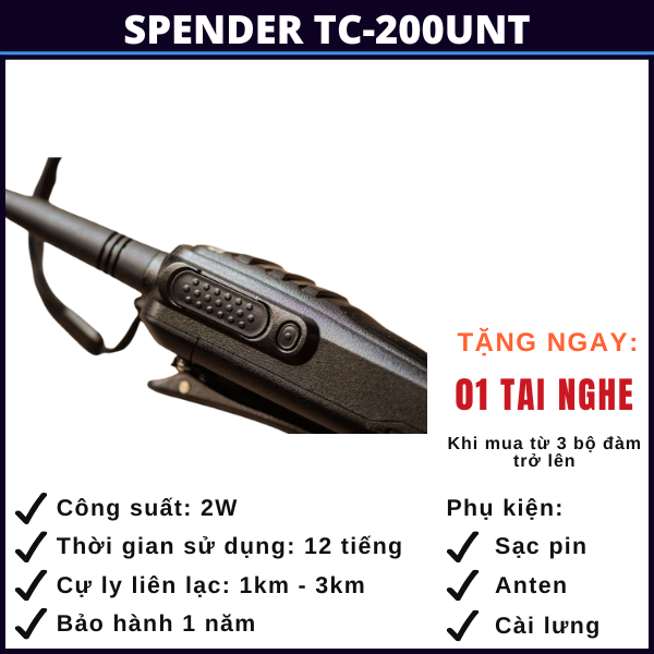 bộ đàm cầm tay spender tc-200unt bo-dam-cam-tay-spender-tc-200unt
