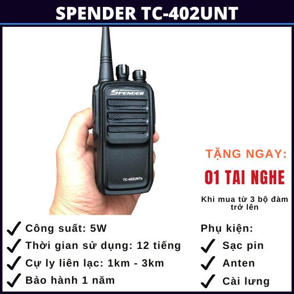 bộ đàm spender tc-402unt hà nội bo-dam-spender-TC-402unt-ha-noi