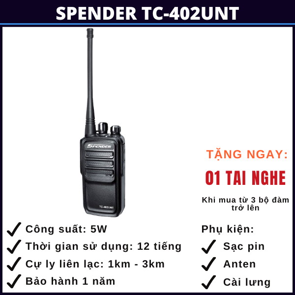 bộ đàm spender tc-402unt bo-dam-spender-TC-402unt